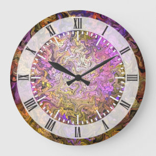 Målat glassmosaik stor klocka