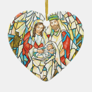 Målat glassNativitymålning Julgransprydnad Keramik