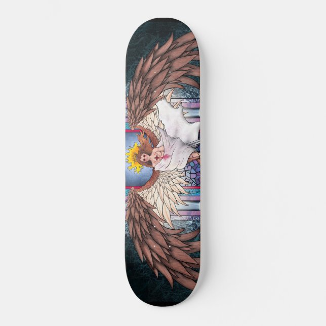 Målat glassskateboard skateboard bräda 21,5 cm (Framsida)