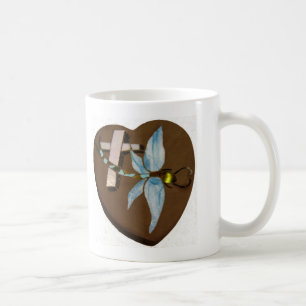 Målat glassslända - kärlek, liv och minne kaffemugg