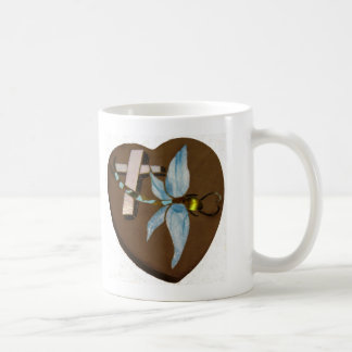 Målat glassslända - kärlek, liv och minne kaffemugg