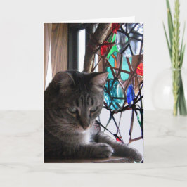 Målat glasstiger helgkort