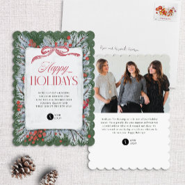 Målat Gräs & Bow Corporate Helgdag Card Julkort