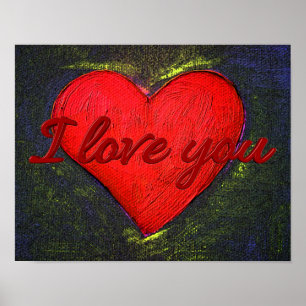 Målat hjärta Poster