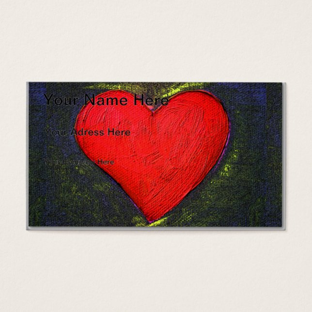 Målat hjärta visitkort (Framsidan)
