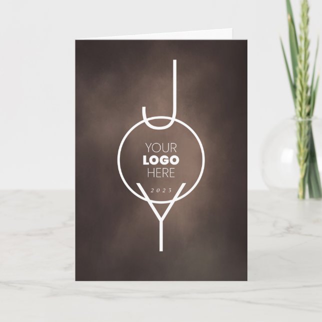 Målat JOY Cocoa Brown Foldad Business Helgkort (Framsida)