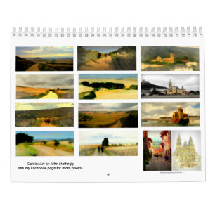 Målat landskap längs Caminoen de Santiago Kalender