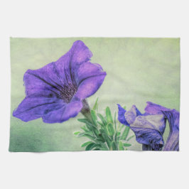 Målat Lila Petunia Kitchen Towel Kökshandduk
