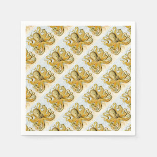 Målat Nautical Octopus Kraken Squid Pappersservett