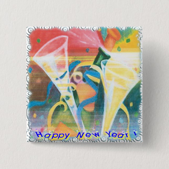 Målat nytt år knapp (Framsida)