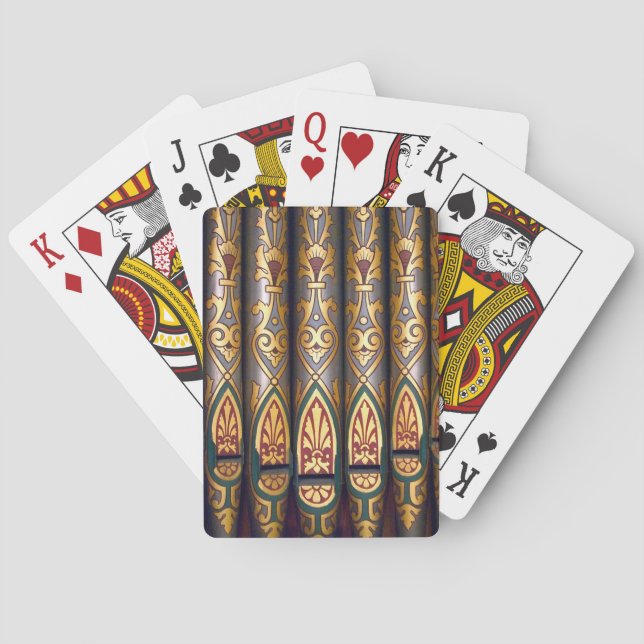 Målat organrör som leker kort casinokort (Baksidan)