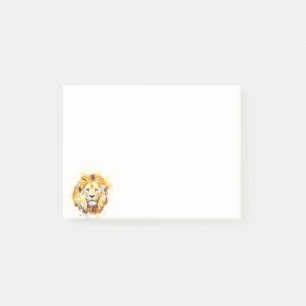 Målat porträtt av lejont post-it block