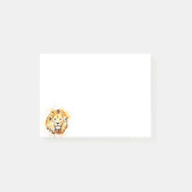 Målat porträtt av lejont post-it block (Framsida)