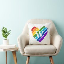 Målat Rainbow Heart på White Monogram