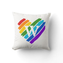 Målat Rainbow Heart på White Monogram
