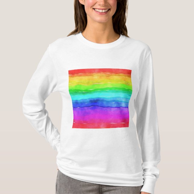 Målat regnbåge t shirt (Framsida)