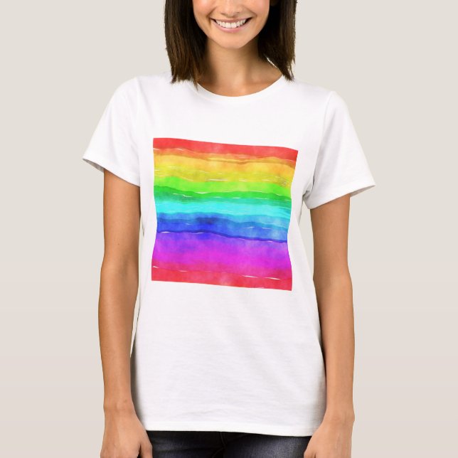 Målat regnbåge t shirt (Framsida)