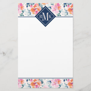 Målat romönster för Monogram Brevpapper