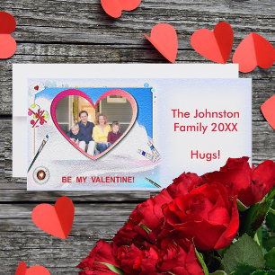 Målat Valentine Heart 8" x 4"-fotokort Julkort