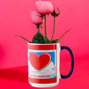 Målat Valentine Heart Lägg till ditt foto Mugg