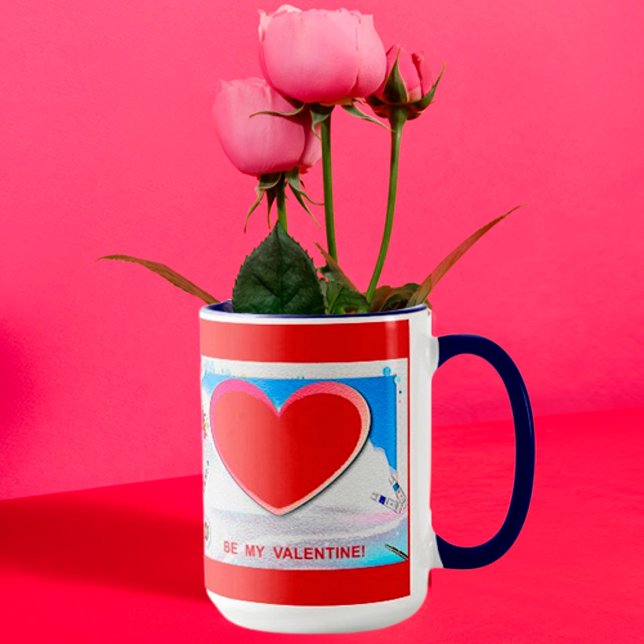 Målat Valentine Heart Lägg till ditt foto Mugg (Skapare uppladdad)