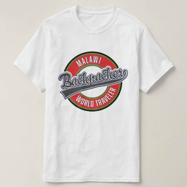 Malawi backpackare världsresenär t shirt (Design framsida)