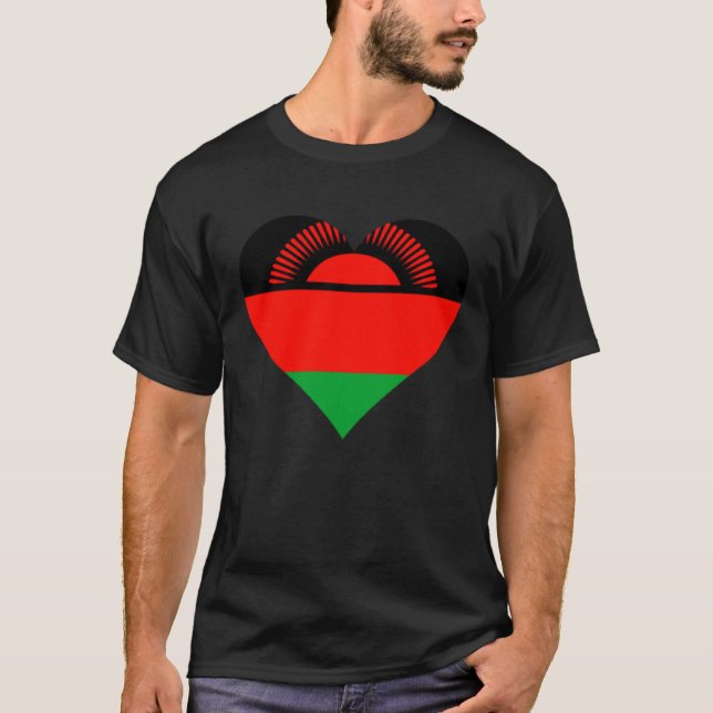 Malawi Flag Heart Malawi Gifts Love Malawi T Shirt (Framsida)