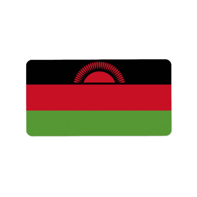 Malawi flagga adressetikett (Framsidan)