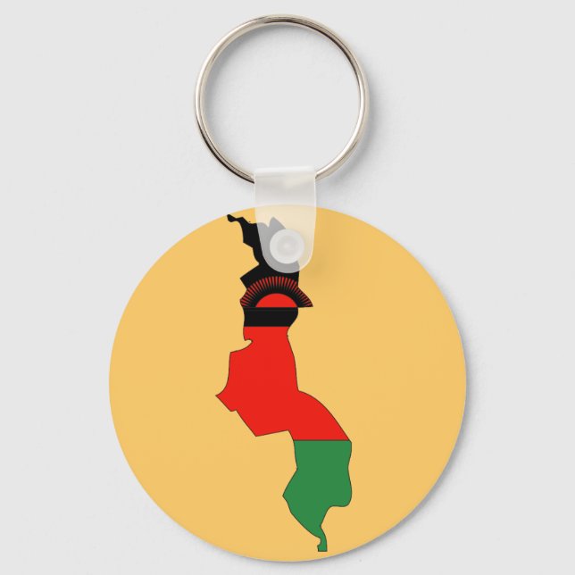Malawi flagga karta nyckelring (Framsida)