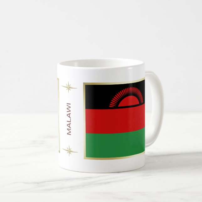 Malawi flagga + Kartamugg Kaffemugg (Framsida höger)