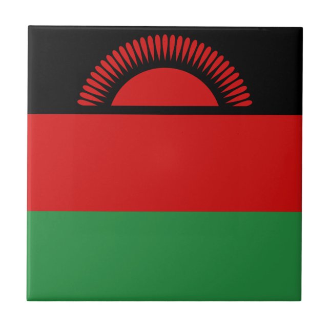 Malawi Flagga Keramisk Platta Kakelplatta (Framsidan)