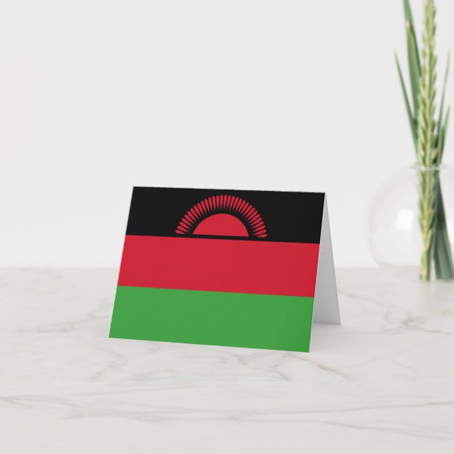 Malawi Flagga Kort (Framsida)