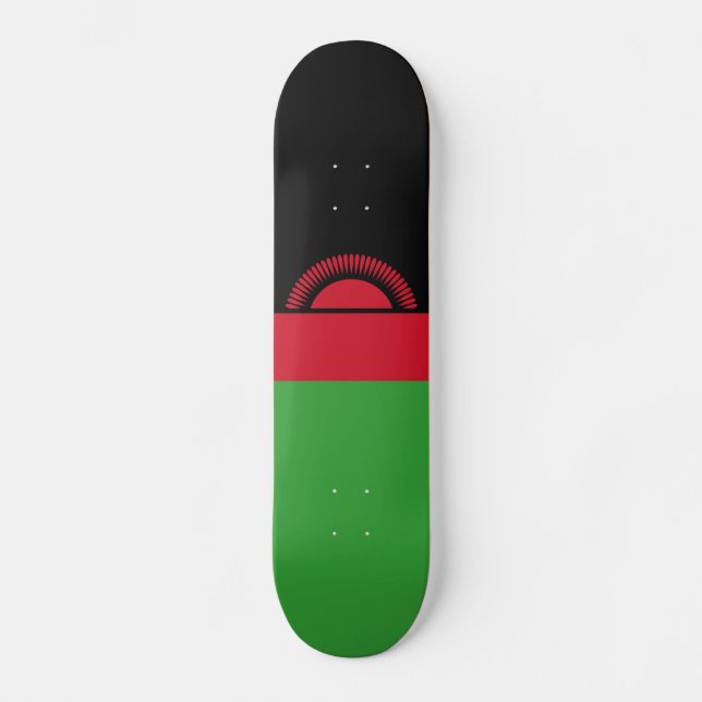 Malawi Flagga Mini Skateboard Bräda 18,5 Cm (Framsida)
