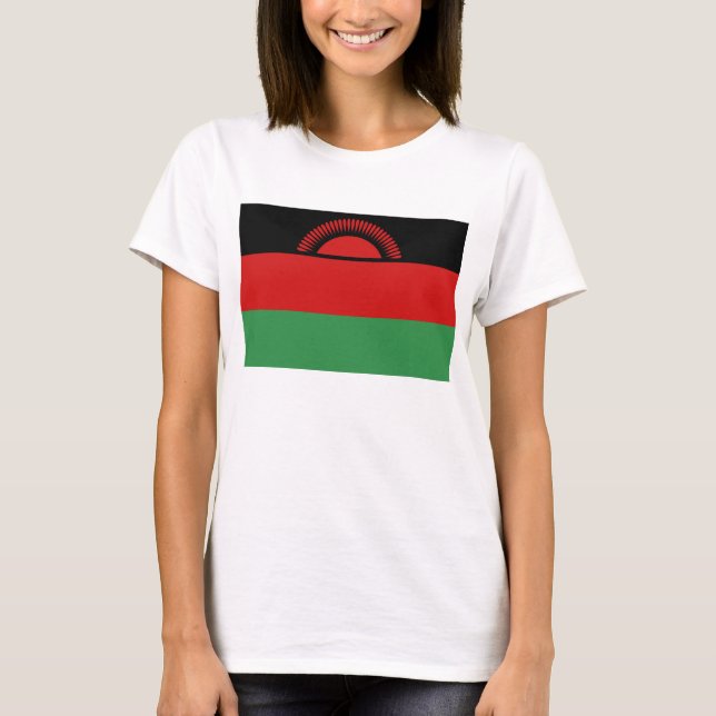 Malawi Flagga och Karta T-Shirt (Framsida)