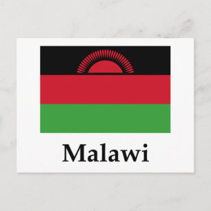 Malawi Flagga och Namn Vykort