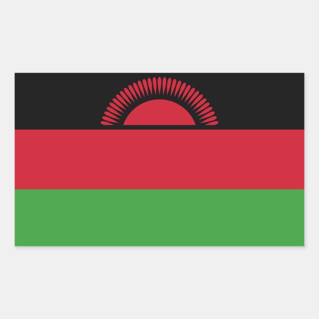 Malawi Flagga Rektangulärt Klistermärke (Framsida)