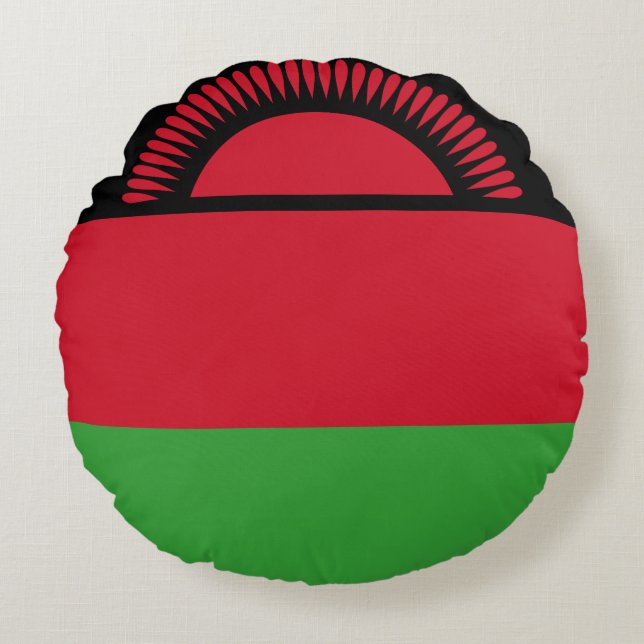 Malawi Flagga Rund Kudde (Framsidan)