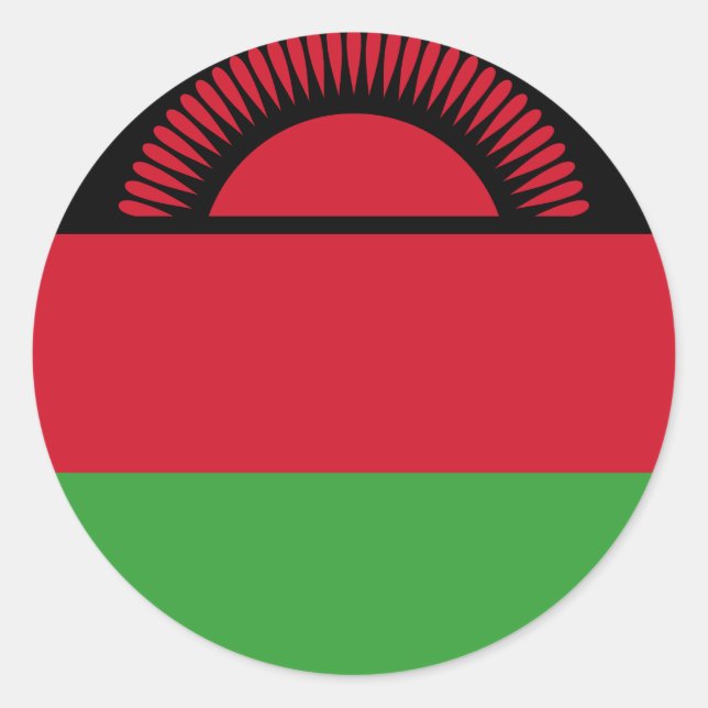 Malawi Flagga Runt Klistermärke (Framsida)