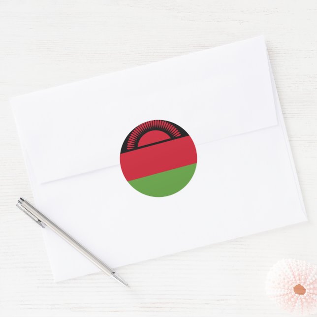 Malawi flagga runt klistermärke (Kuvert)