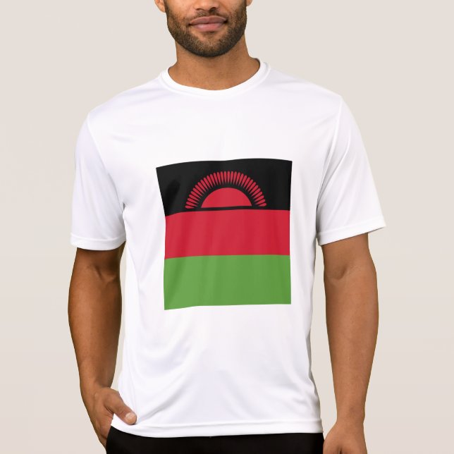 Malawi flagga t shirt (Framsida)