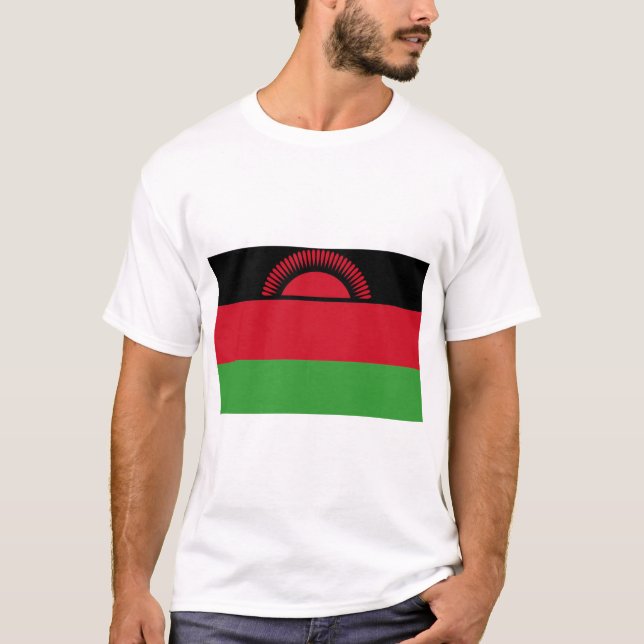 Malawi Flagga T Shirt (Framsida)