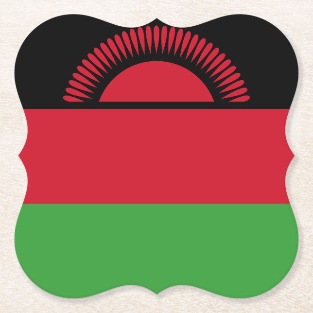 Malawi Flagga Underlägg Papper (Framsida)