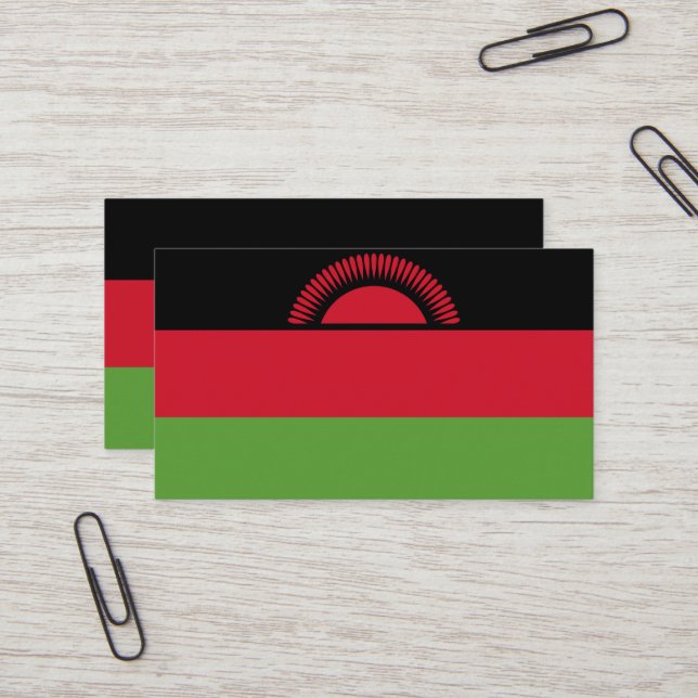 Malawi flagga visitkort (Fram/Back In Situ)