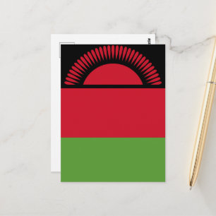 Malawi flagga vykort