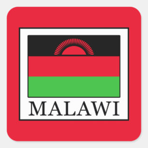 Malawi Fyrkantigt Klistermärke