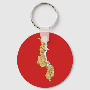 Malawi karta Keychain Nyckelring