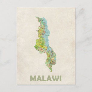 Malawi karta vykort