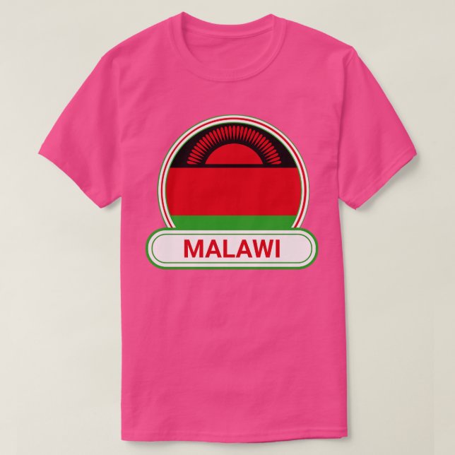 Malawi Land Badge Malawi Flagga T Shirt (Design framsida)