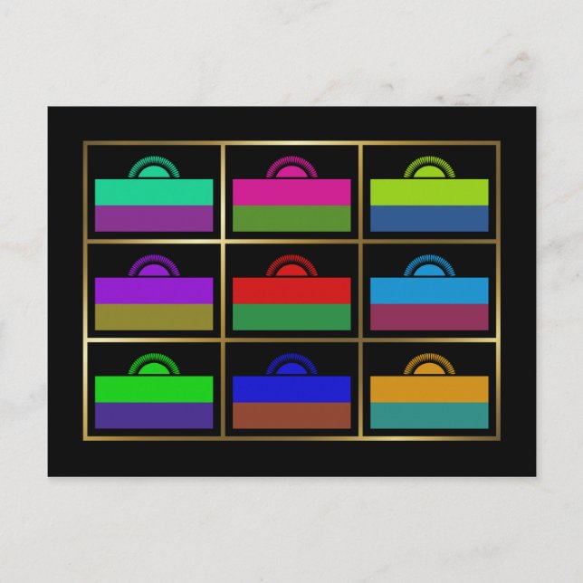 Malawi Multihue Flaggor vykort (Framsida)