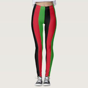 Malawi National Flagga Färg Lodrät Stripe Leggings